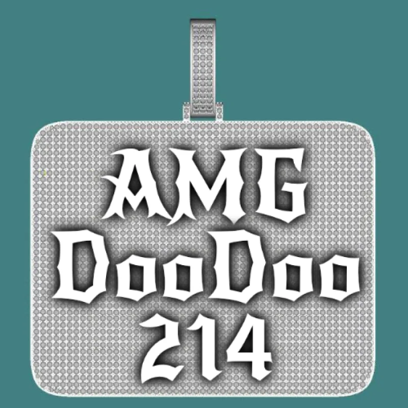 CUSTOM LETTER NECKLACE 3D BIG SQUARE sold by The GUU Shop