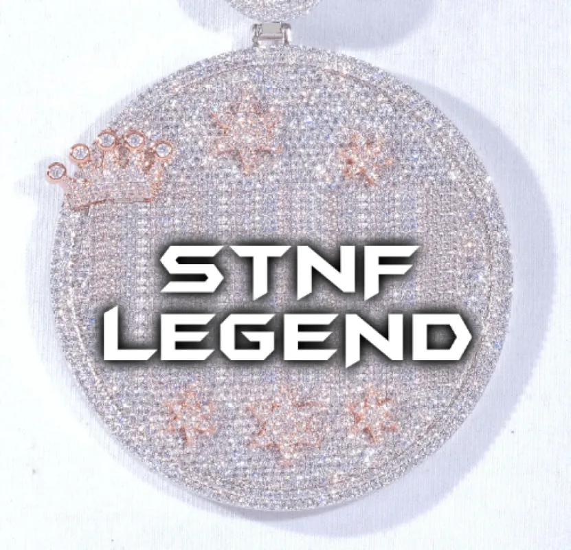 CUSTOM LETTER NECKLACE 3D BIG CROWN DISC sold by The GUU Shop