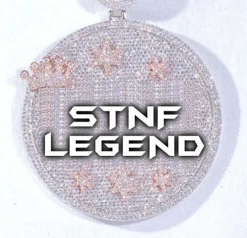 CUSTOM LETTER NECKLACE 3D BIG CROWN DISC sold by The GUU Shop