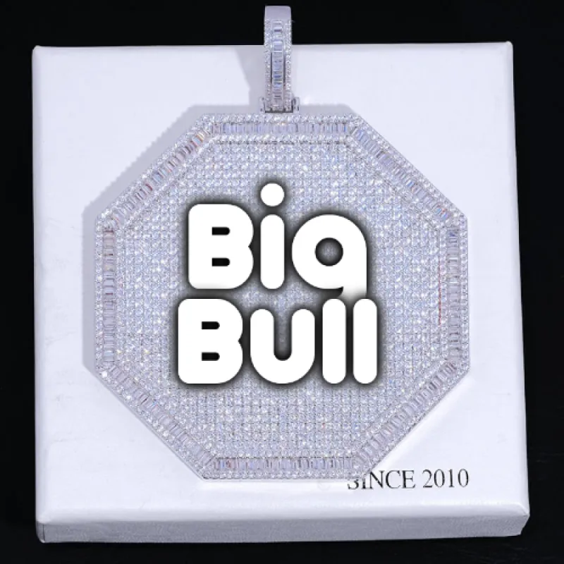 CUSTOM LETTER NECKLACE 3D BIG OCTAGON sold by The GUU Shop