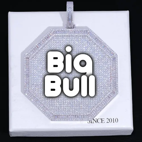CUSTOM LETTER NECKLACE 3D BIG OCTAGON sold by The GUU Shop