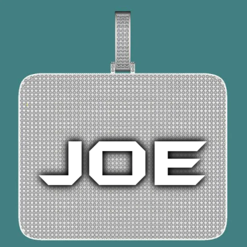 CUSTOM LETTER NECKLACE 3D BIG SQUARE sold by The GUU Shop