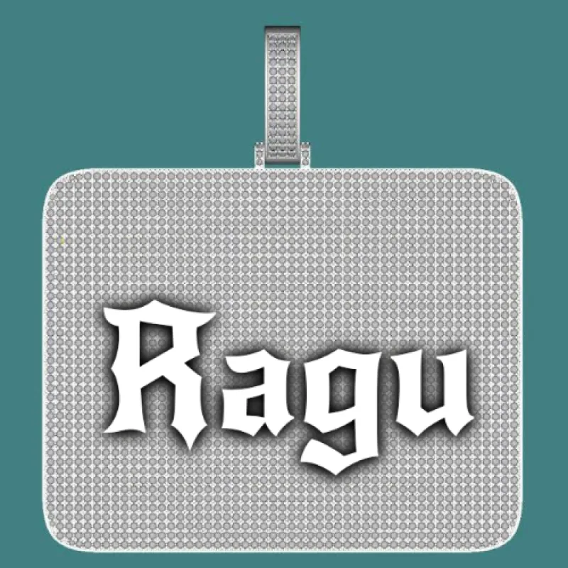 CUSTOM LETTER NECKLACE 3D BIG SQUARE sold by The GUU Shop