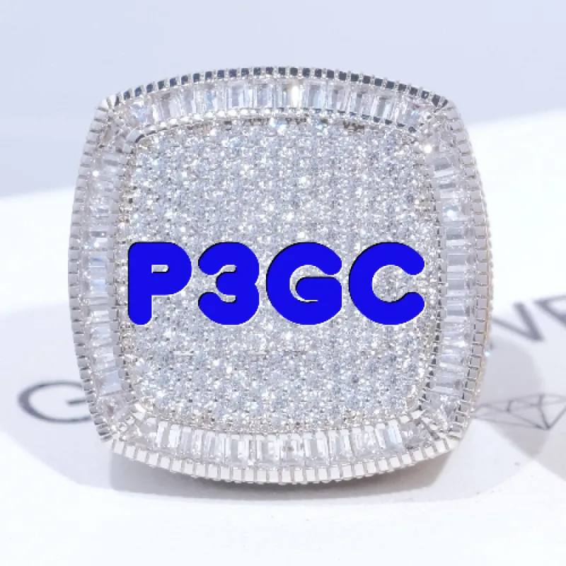 CUSTOM LETTER 3D ICED RING sold by The GUU Shop