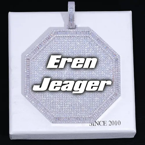 CUSTOM LETTER NECKLACE 3D BIG OCTAGON sold by The GUU Shop