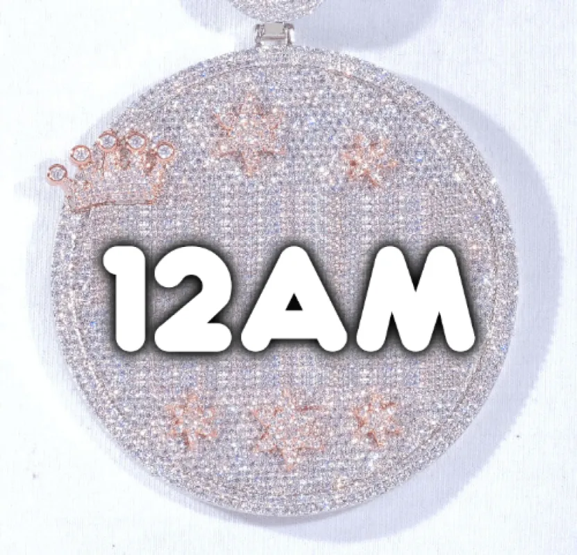 CUSTOM LETTER NECKLACE 3D BIG CROWN DISC sold by The GUU Shop