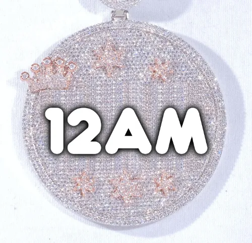 CUSTOM LETTER NECKLACE 3D BIG CROWN DISC sold by The GUU Shop