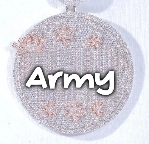 CUSTOM LETTER NECKLACE 3D BIG CROWN DISC sold by The GUU Shop