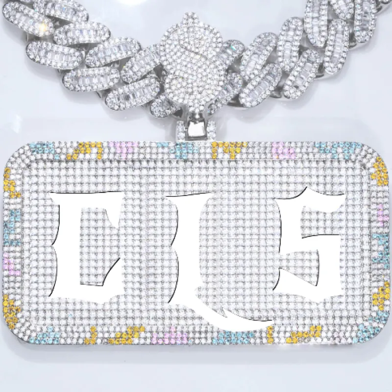 CUSTOM LETTER NECKLACE 3D COLORFUL SQUARE sold by The GUU Shop