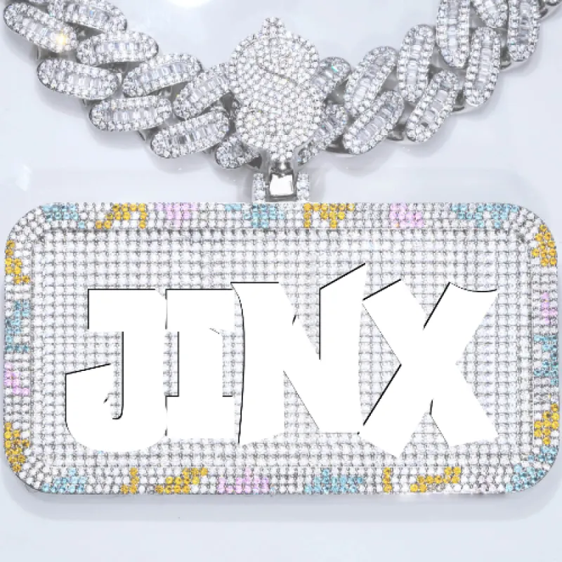 CUSTOM LETTER NECKLACE 3D COLORFUL SQUARE sold by The GUU Shop