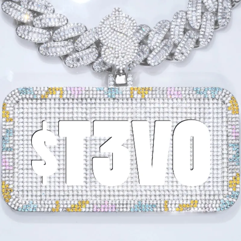 CUSTOM LETTER NECKLACE 3D COLORFUL SQUARE made by The GUU Shop