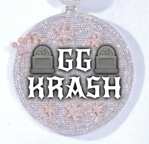 CUSTOM LETTER NECKLACE 3D BIG CROWN DISC sold by The GUU Shop