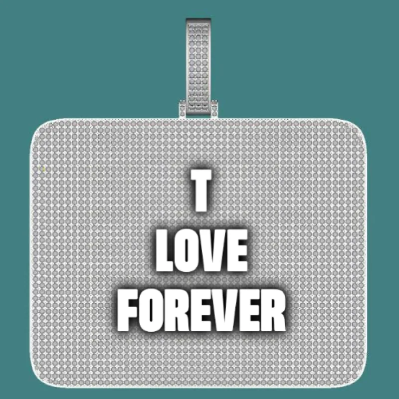 CUSTOM LETTER NECKLACE 3D BIG SQUARE sold by The GUU Shop