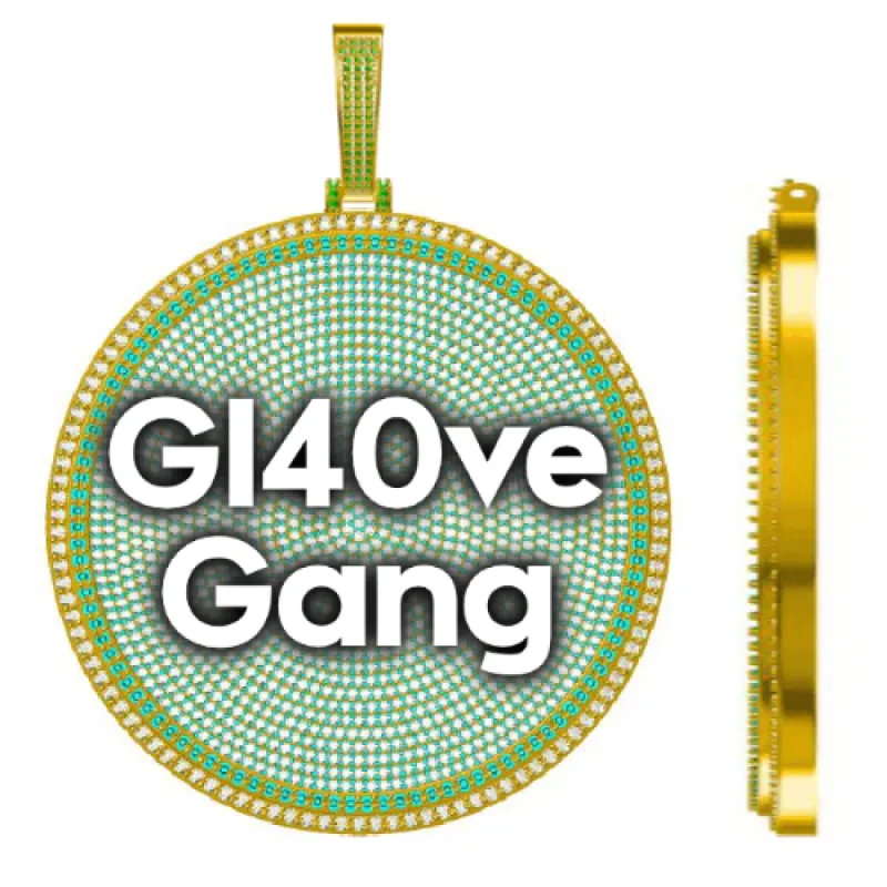 CUSTOM LETTER NECKLACE 3D BIG DISC sold by The GUU Shop