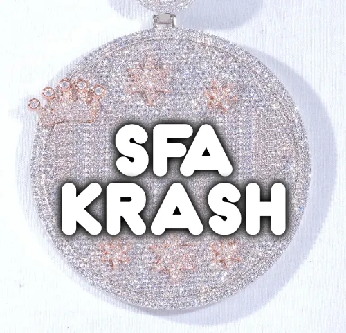 CUSTOM LETTER NECKLACE 3D BIG CROWN DISC sold by The GUU Shop