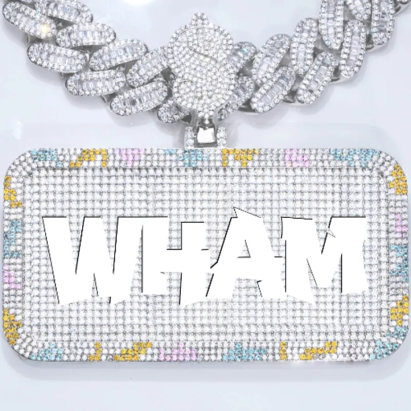 CUSTOM LETTER NECKLACE 3D COLORFUL SQUARE sold by The GUU Shop