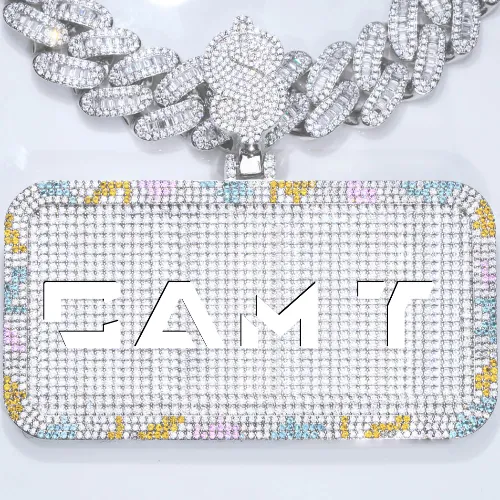 CUSTOM LETTER NECKLACE 3D COLORFUL SQUARE sold by The GUU Shop