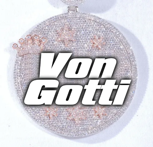 CUSTOM LETTER NECKLACE 3D BIG CROWN DISC sold by The GUU Shop