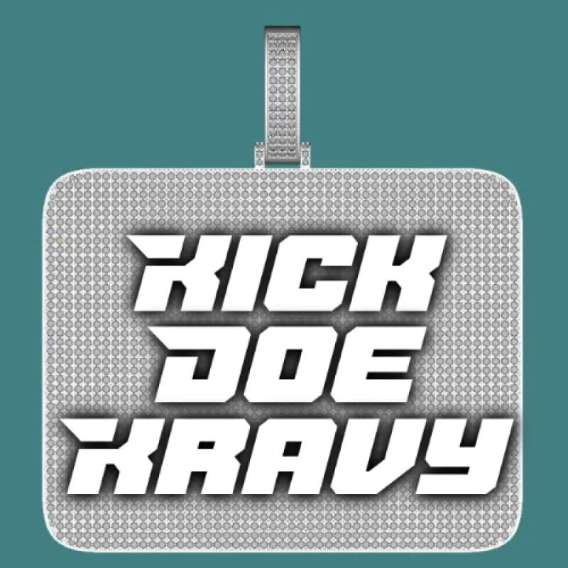 CUSTOM LETTER NECKLACE 3D BIG SQUARE sold by The GUU Shop