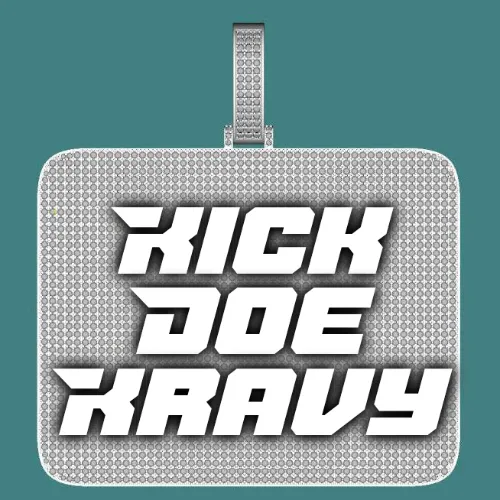 CUSTOM LETTER NECKLACE 3D BIG SQUARE sold by The GUU Shop