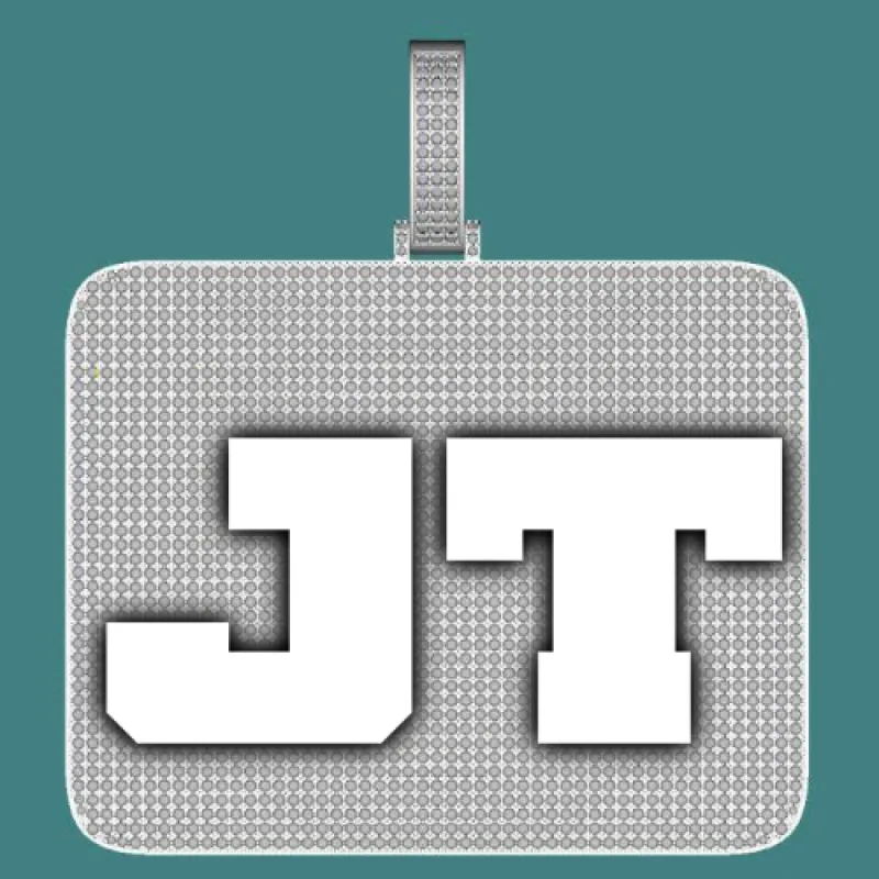 CUSTOM LETTER NECKLACE 3D BIG SQUARE made by The GUU Shop