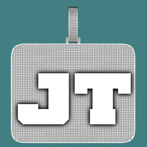 CUSTOM LETTER NECKLACE 3D BIG SQUARE sold by The GUU Shop