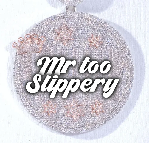 CUSTOM LETTER NECKLACE 3D BIG CROWN DISC sold by The GUU Shop