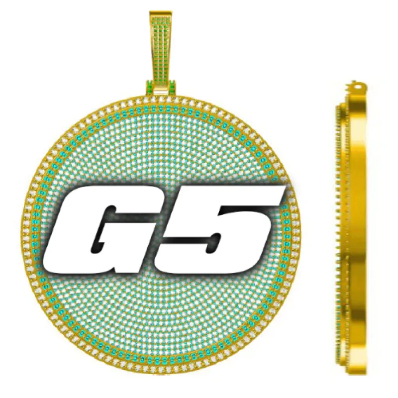 CUSTOM LETTER NECKLACE 3D BIG DISC sold by The GUU Shop