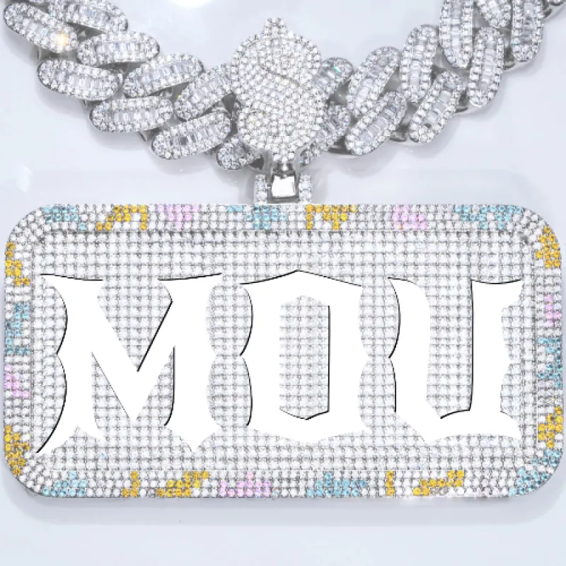 CUSTOM LETTER NECKLACE 3D COLORFUL SQUARE sold by The GUU Shop