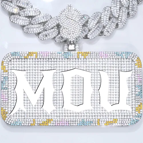 CUSTOM LETTER NECKLACE 3D COLORFUL SQUARE sold by The GUU Shop