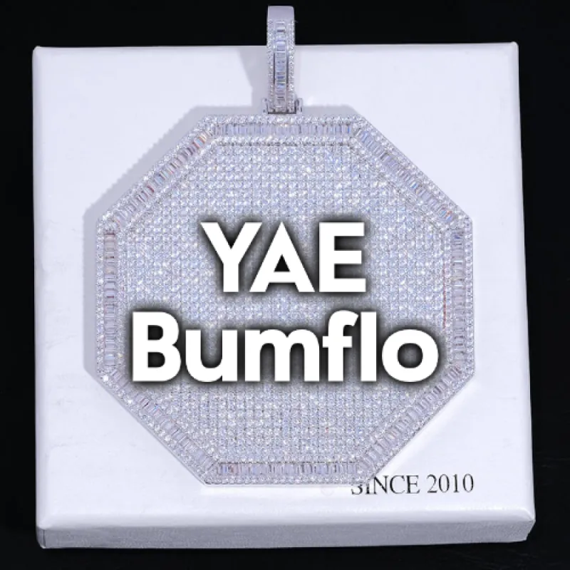 CUSTOM LETTER NECKLACE 3D BIG OCTAGON sold by The GUU Shop