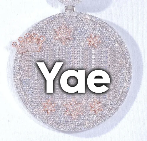 CUSTOM LETTER NECKLACE 3D BIG CROWN DISC sold by The GUU Shop