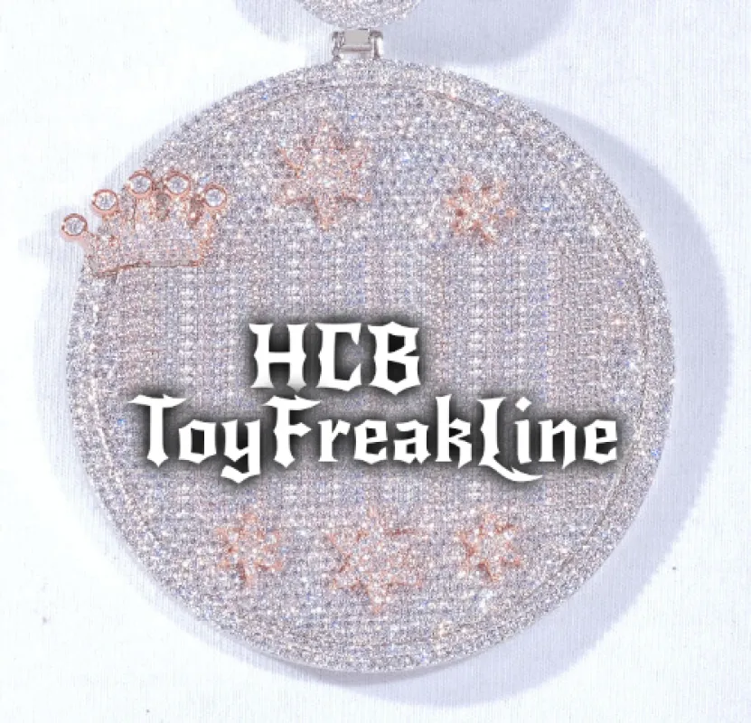 CUSTOM LETTER NECKLACE 3D BIG CROWN DISC sold by The GUU Shop