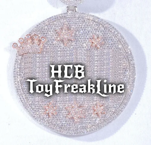 CUSTOM LETTER NECKLACE 3D BIG CROWN DISC sold by The GUU Shop