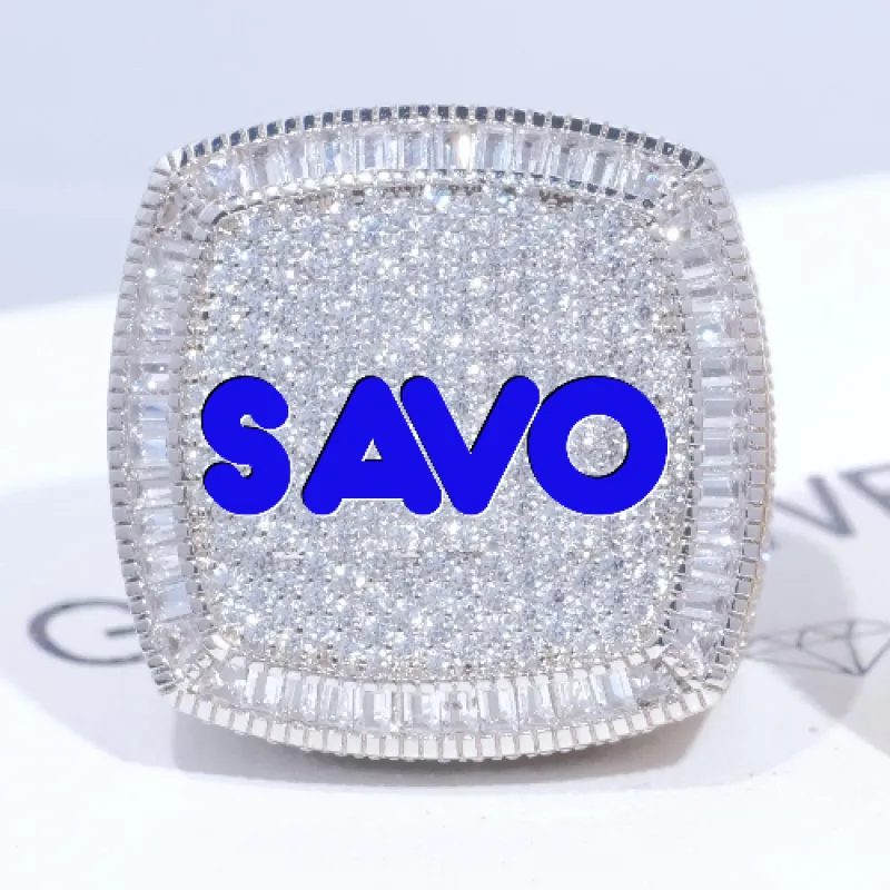 CUSTOM LETTER 3D ICED RING sold by The GUU Shop