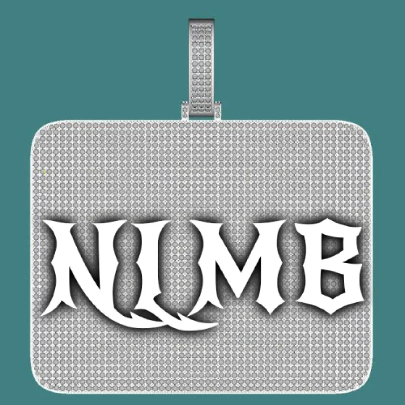 CUSTOM LETTER NECKLACE 3D BIG SQUARE sold by The GUU Shop