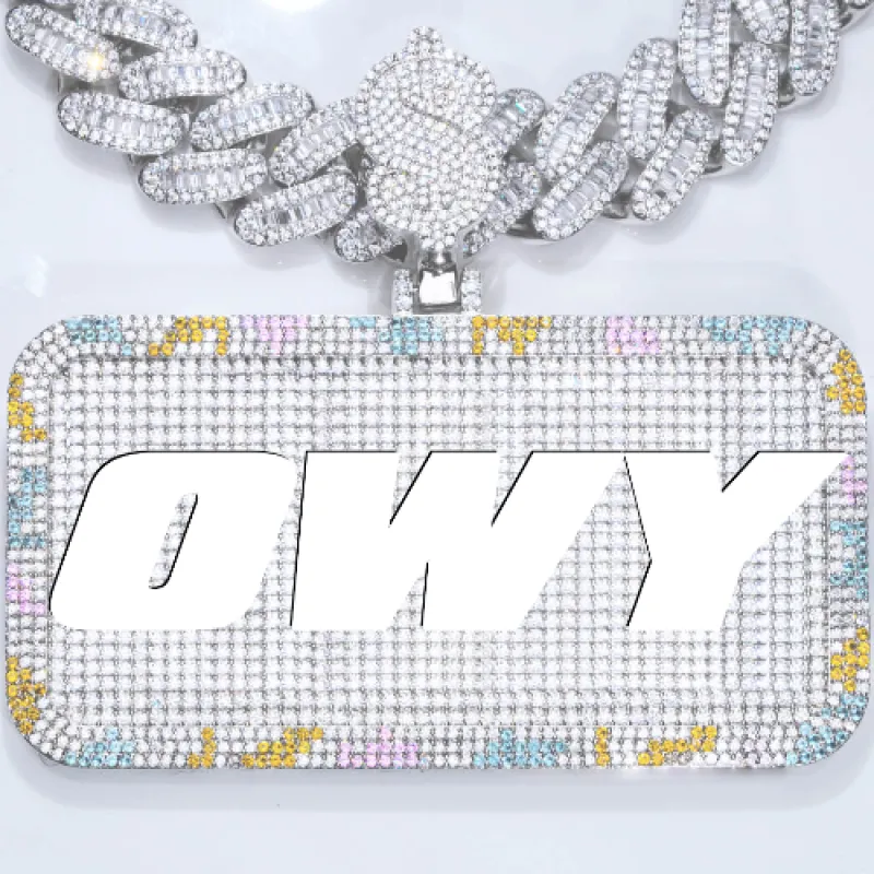 CUSTOM LETTER NECKLACE 3D COLORFUL SQUARE sold by The GUU Shop