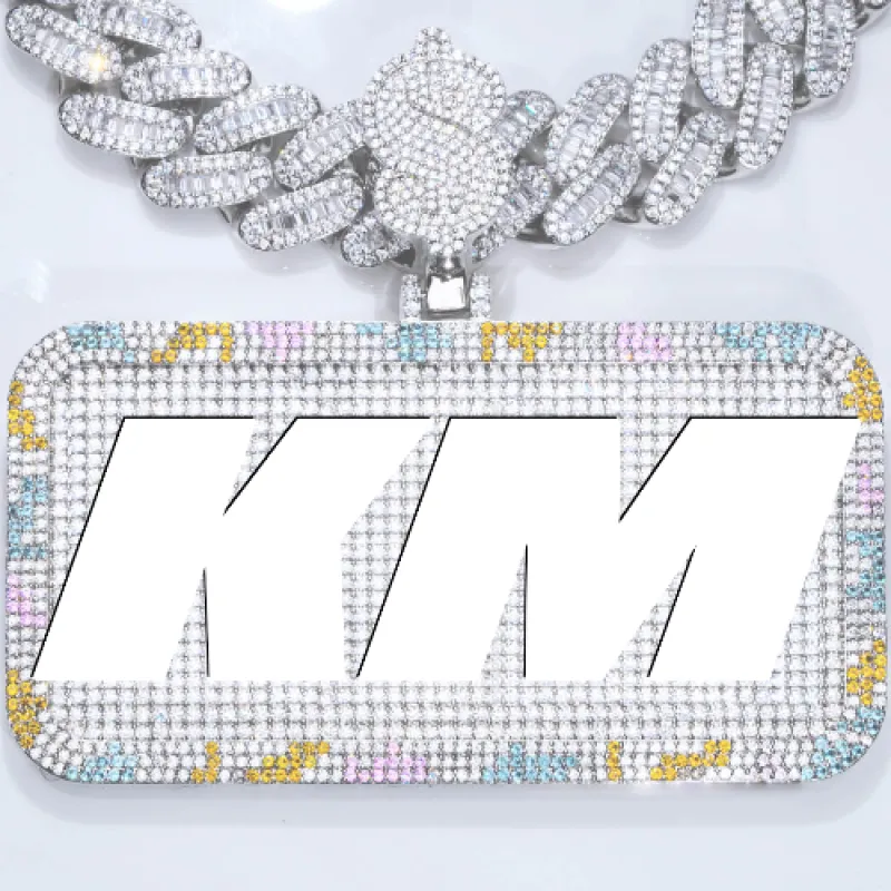 CUSTOM LETTER NECKLACE 3D COLORFUL SQUARE sold by The GUU Shop