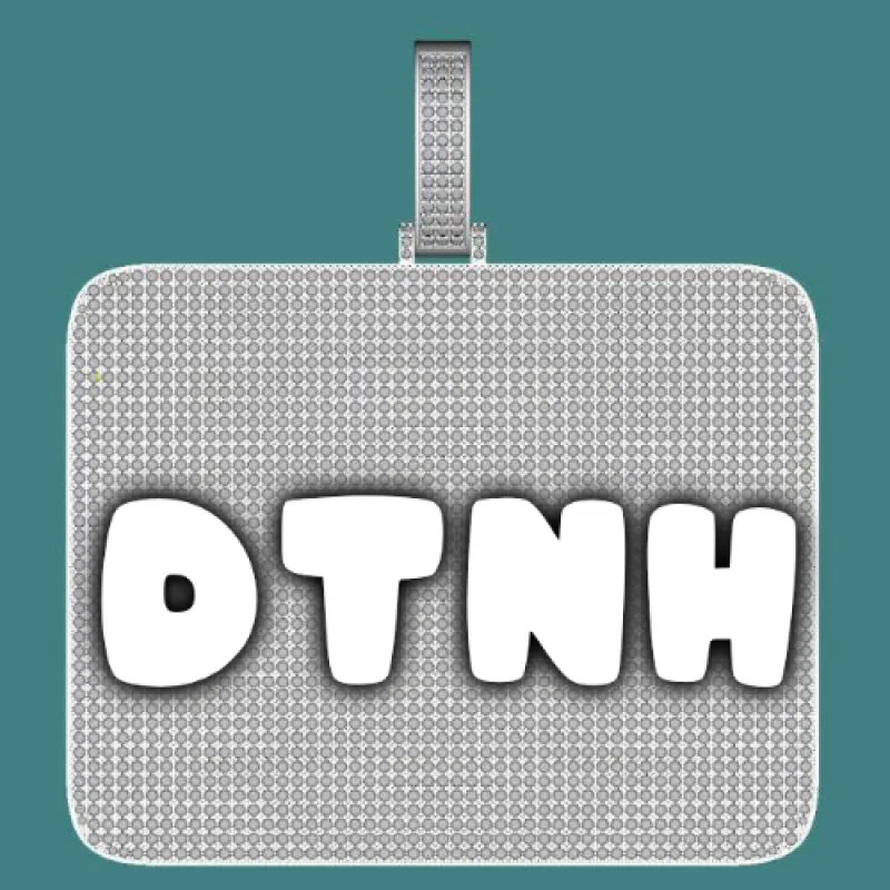 CUSTOM LETTER NECKLACE 3D BIG SQUARE sold by The GUU Shop