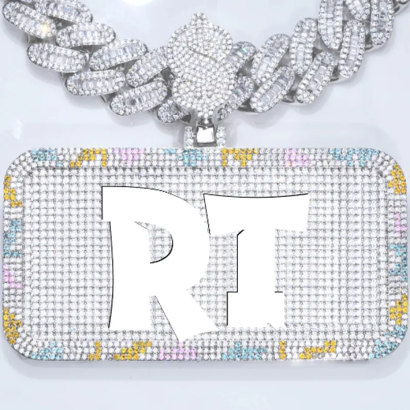 CUSTOM LETTER NECKLACE 3D COLORFUL SQUARE sold by The GUU Shop