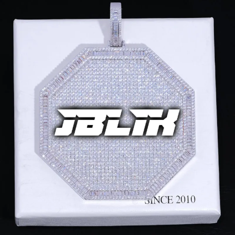 CUSTOM LETTER NECKLACE 3D BIG OCTAGON sold by The GUU Shop