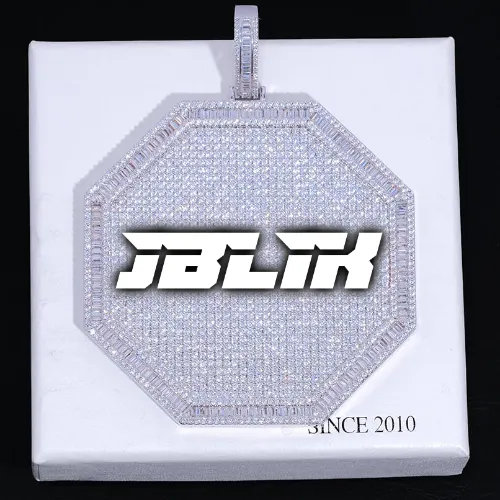 CUSTOM LETTER NECKLACE 3D BIG OCTAGON sold by The GUU Shop