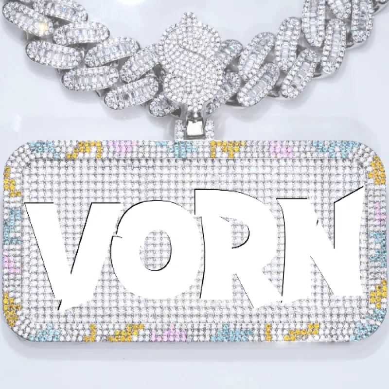 CUSTOM LETTER NECKLACE 3D COLORFUL SQUARE sold by The GUU Shop