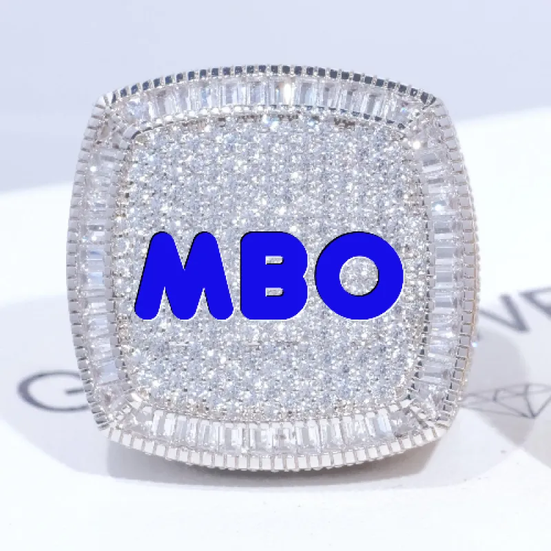 CUSTOM LETTER 3D ICED RING sold by The GUU Shop