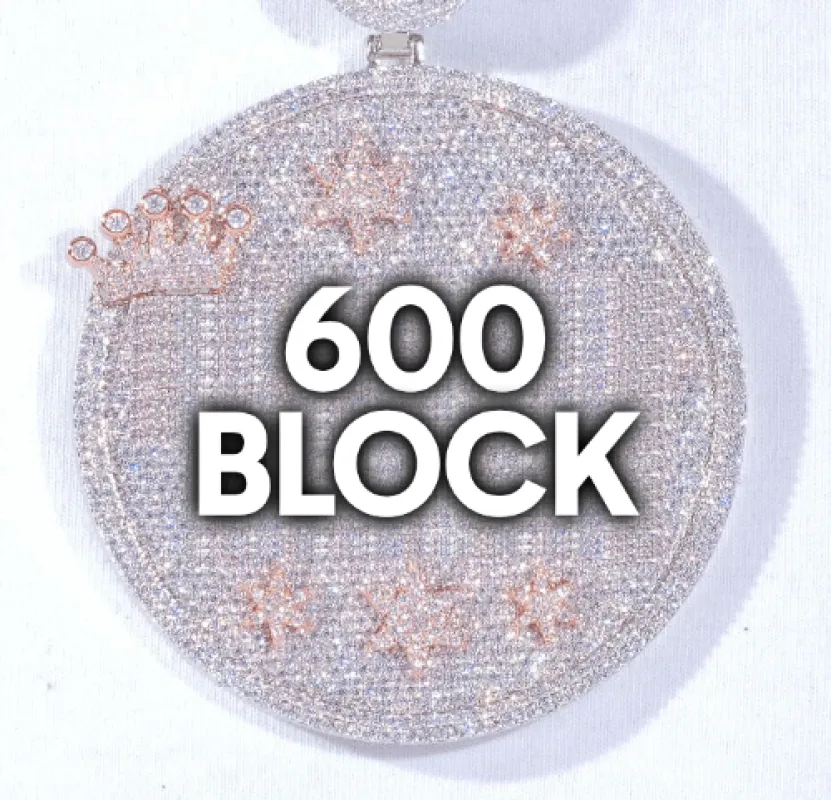 CUSTOM LETTER NECKLACE 3D BIG CROWN DISC sold by The GUU Shop