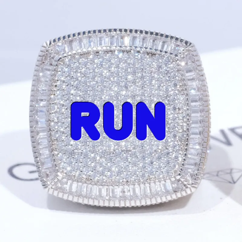 CUSTOM LETTER 3D ICED RING sold by The GUU Shop