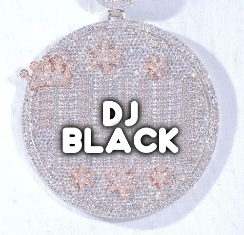 CUSTOM LETTER NECKLACE 3D BIG CROWN DISC sold by The GUU Shop