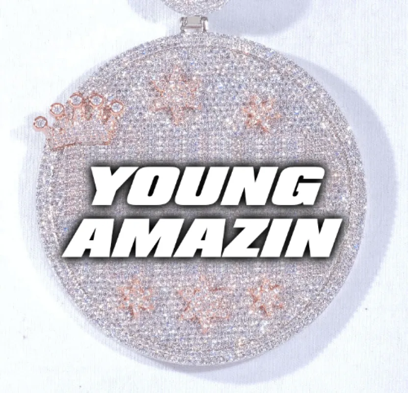 CUSTOM LETTER NECKLACE 3D BIG CROWN DISC made by The GUU Shop