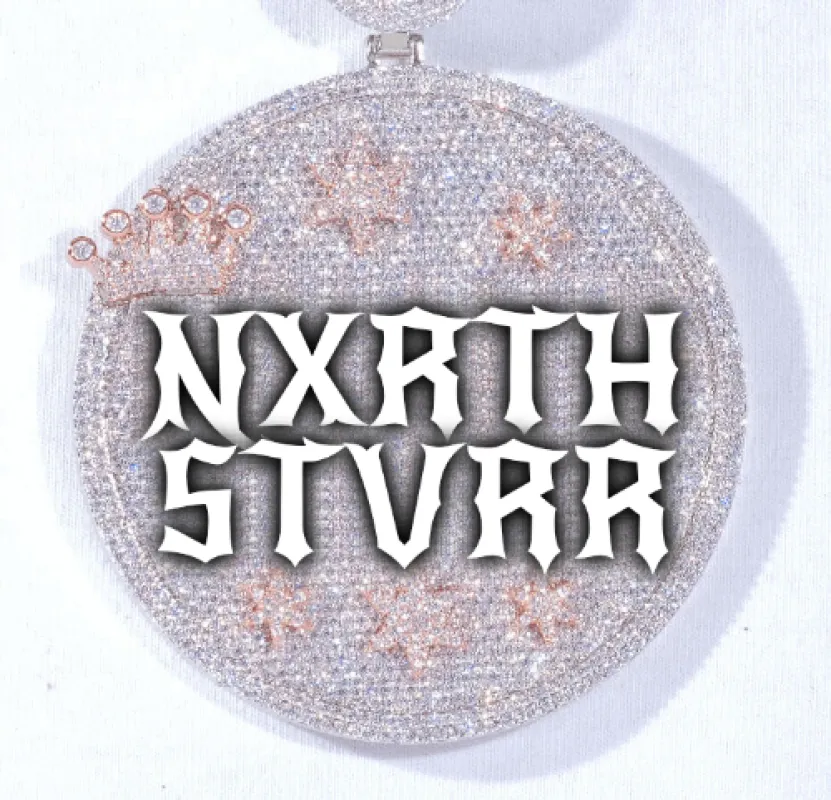 CUSTOM LETTER NECKLACE 3D BIG CROWN DISC made by The GUU Shop