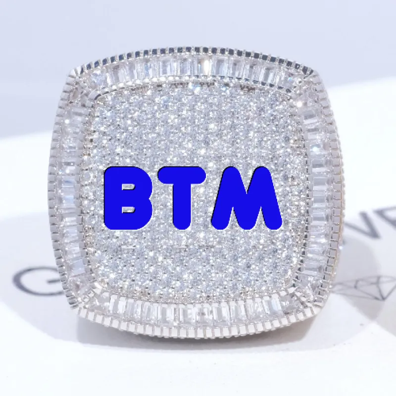 CUSTOM LETTER 3D ICED RING sold by The GUU Shop